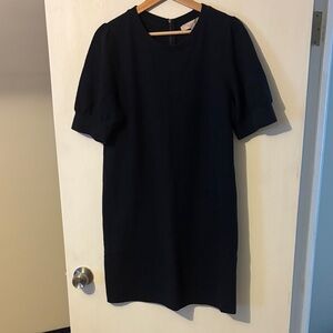 LOFT Navy Textured Sweatshirt Dress - M